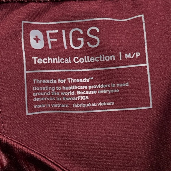 FIGS Technical Collection Women's Medium Petite Burgundy Jogger Scrub Pants - Picture 10 of 13